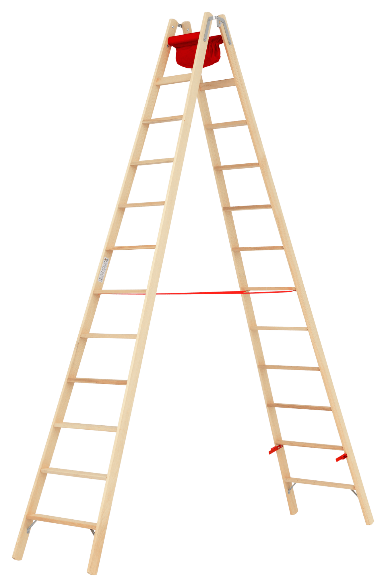 Hymer Holz - Stufenstehleiter 71499, beidseitig begehbar - Topleiter