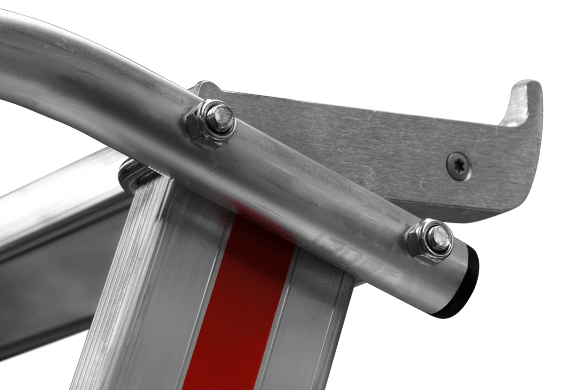 Hymer Plattformleiter 8081 mit Kipprollen und langem Handlauf - Topleiter