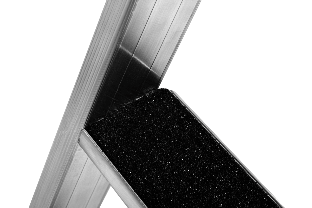 Hymer Plattformleiter R13 8681 mit Kipprollen und langem Handlauf - Topleiter