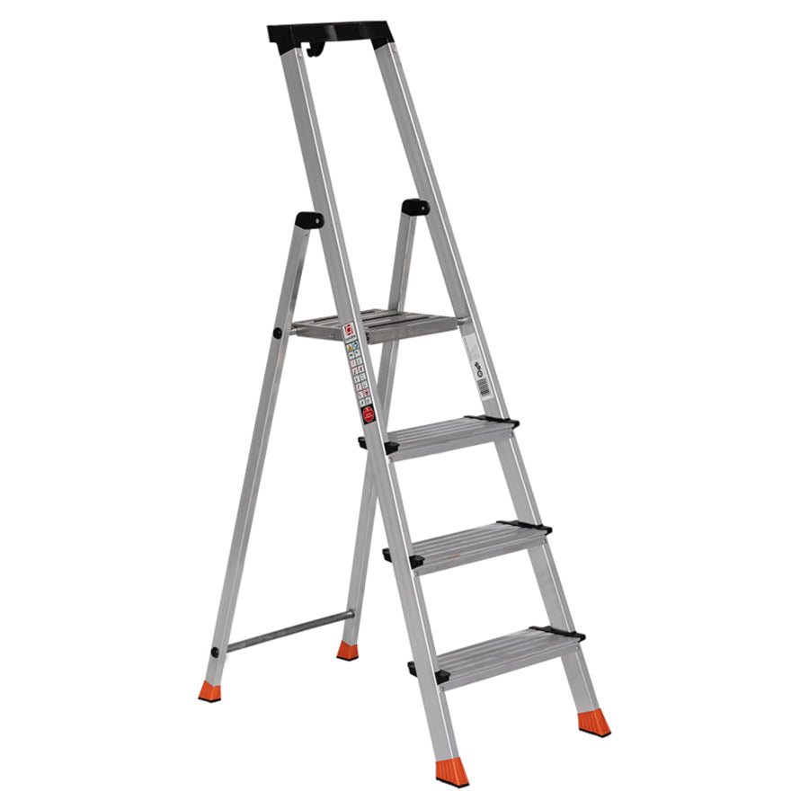 euroline 22578 Alu - Stufenstehleiter mit Sicherheitsbrücke - Topleiter