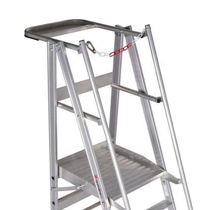 euroline PREMIUM line Aluminium - Podestleiter fahrbar, klappbar 32777 - Topleiter