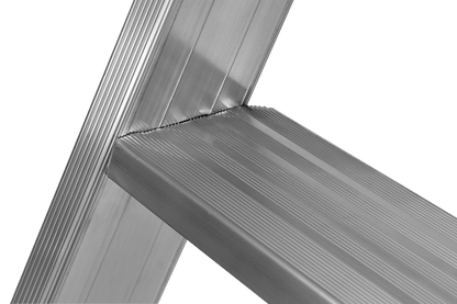 Hymer Plattformleiter 8081 mit Kipprollen und langem Handlauf - Topleiter