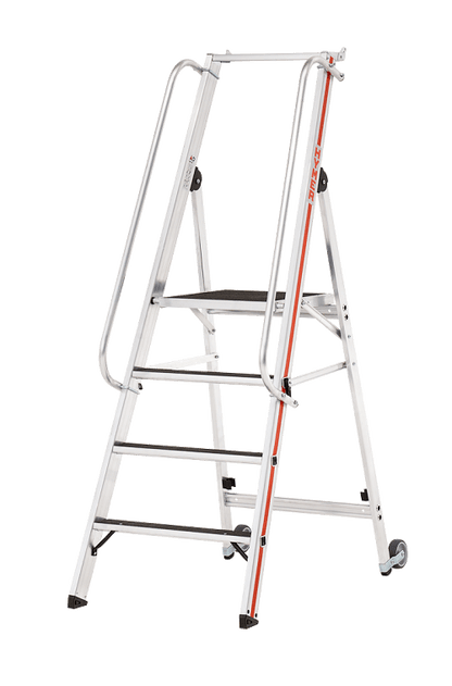 Hymer Plattformleiter R13 8681 mit Kipprollen und langem Handlauf - Topleiter