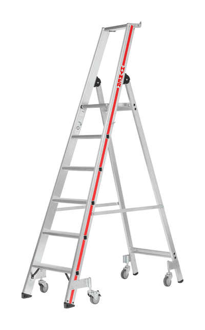 Stufenstehleiter 8226 mit Plattform und Rollen, einseitig begehbar - Topleiter